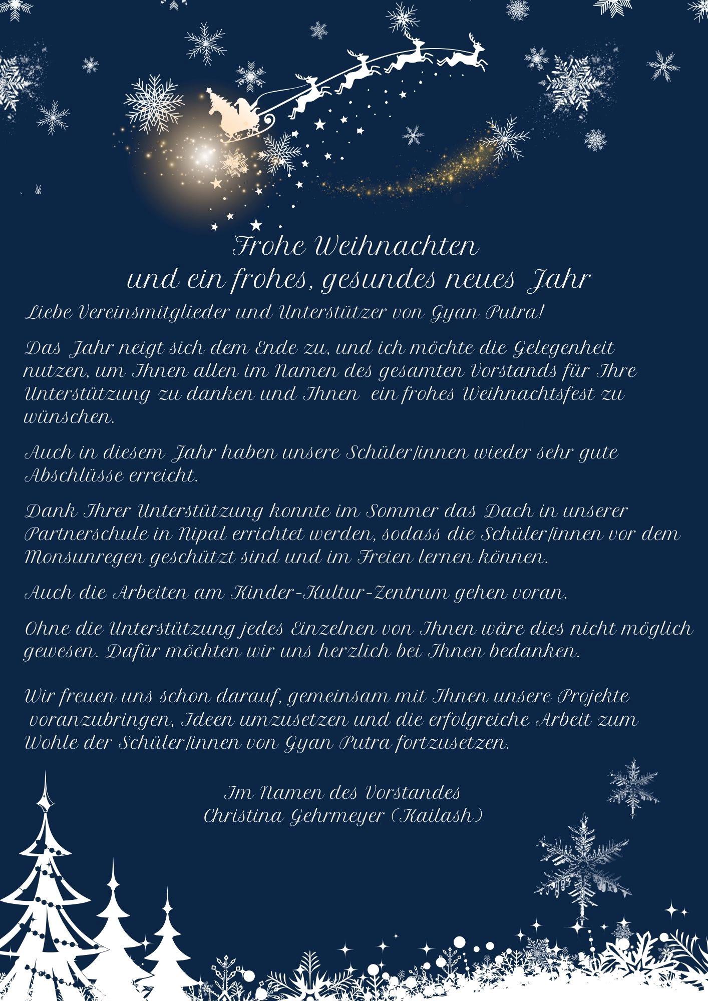  Weihnachtsbriefklein deutsch 2023